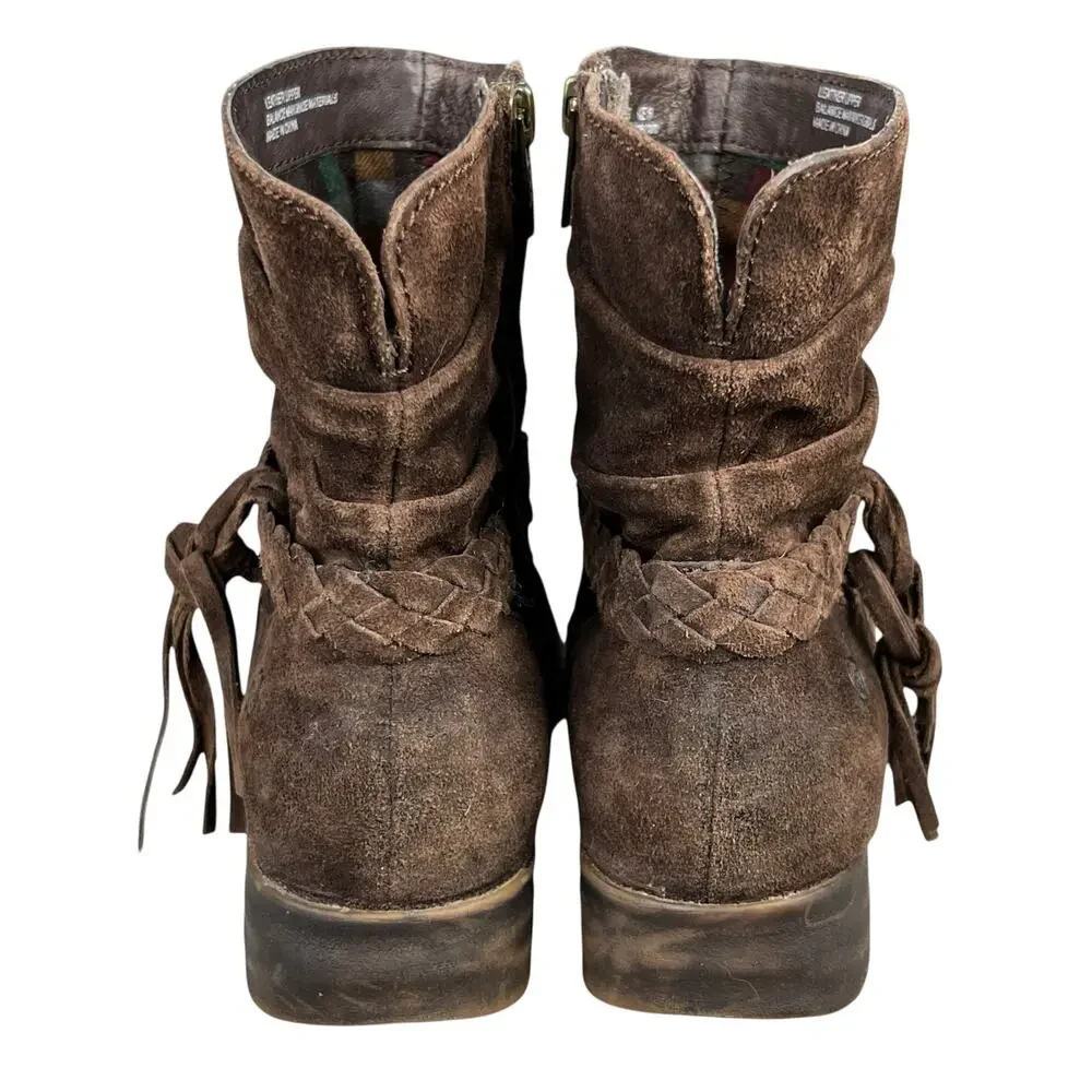 Born Women’s Ouvea Distressed Suede Side Zip Ankle Boot Size US 8